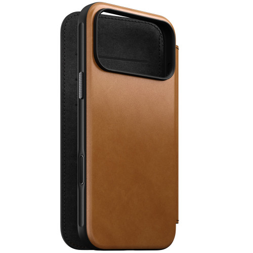 NOMAD Modern Leather Folio - etui do iPhone 18 Pro Max / 17 Pro Max kompatybilne z MagSafe, skóra Camino (english tan-c)
