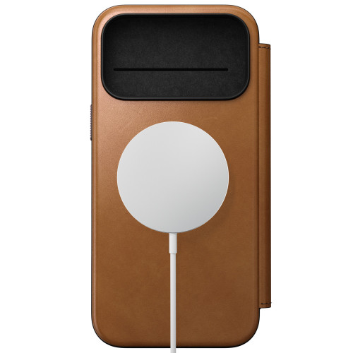 NOMAD Modern Leather Folio - etui do iPhone 18 Pro Max / 17 Pro Max kompatybilne z MagSafe, skóra Camino (english tan-c), widok 2