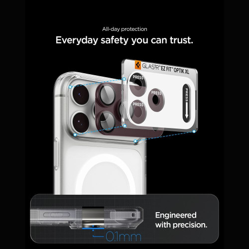 OsŁona Aparatu Spigen Optik Pro Xl Glas.tr Ez Fit Camera Protector Iphone 18 Pro Max Burgundy, Ansicht 6