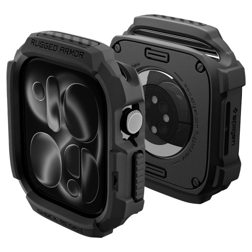Spigen Rugged Armor Apple Watch 12 (42 Mm) Matte Black