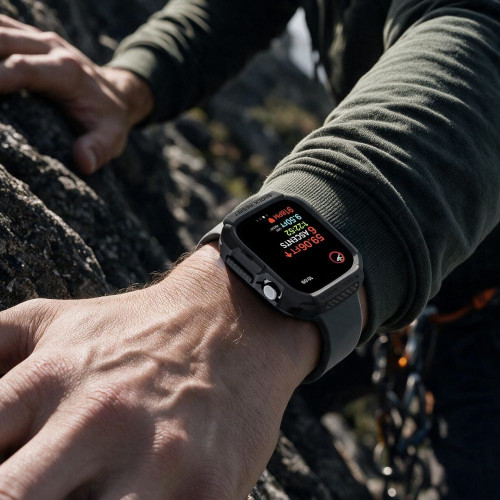 Spigen Rugged Armor Apple Watch 12 (42 Mm) Matte Black, widok 4