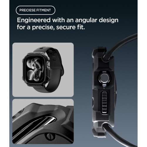 Spigen Rugged Armor Apple Watch 12 (42 Mm) Matte Black, widok 6