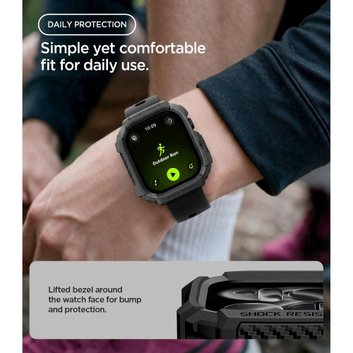 Spigen Rugged Armor Apple Watch 12 (42 Mm) Matte Black, widok 7
