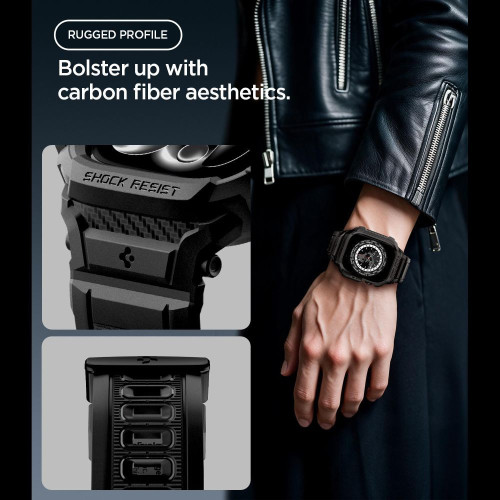 Spigen Rugged Armor Pro Apple Watch 12 (42 Mm) Matte Black, widok 6