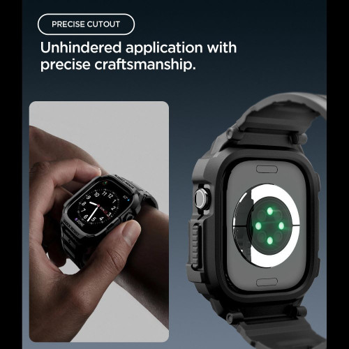 Spigen Rugged Armor Pro Apple Watch 12 (46 Mm) Matte Black, widok 7