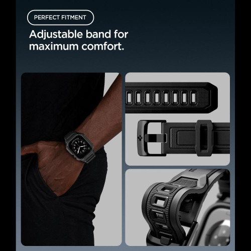 Spigen Rugged Armor Pro Apple Watch 12 (46 Mm) Matte Black, widok 8