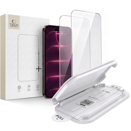 SzkŁo Hartowane Tech-protect Onetouch Set+ 2-pack Iphone 17 Pro / 18 Pro Clear