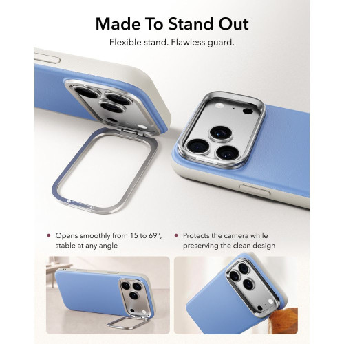 Esr Leather Kickstand Magsafe Iphone 17 Pro / 18 Pro Light Blue, view 4