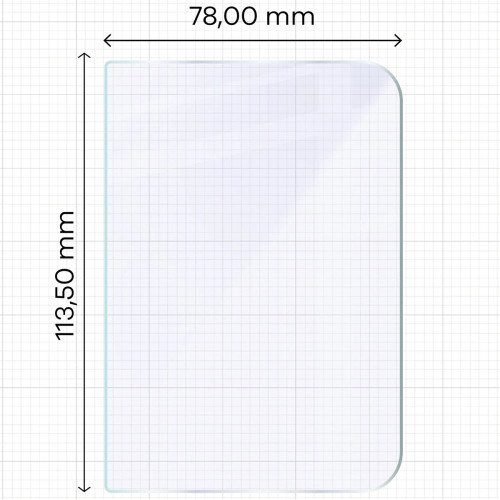 Dimensions of the hybrid glass Bizon Hybrid Mule for iPhone Duo