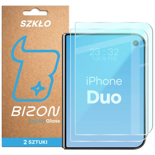 Bizon Glass Clear Duo tempered glass for iPhone Duo, two pieces