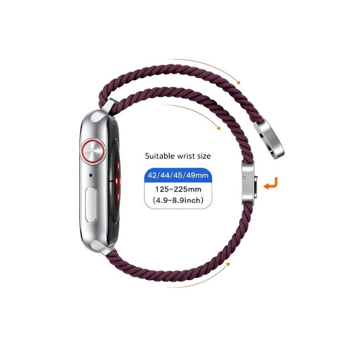 Tech-protect Nylonmag Apple Watch 8 / 9 / 10 / 11 / 12 / Se / Ultra (44 / 45 / 46 / 49 Mm) Deep Burgundy, view 4