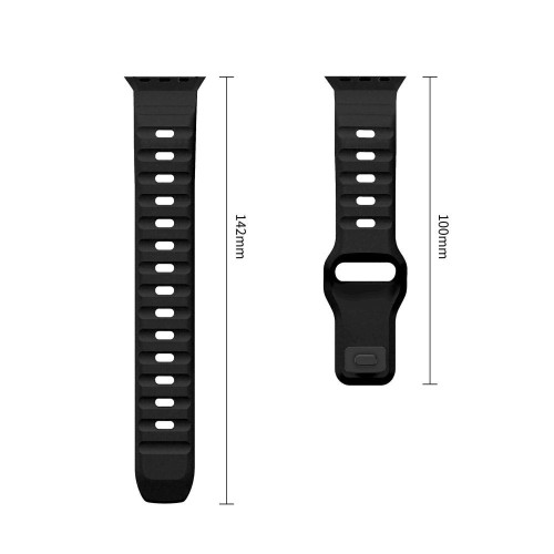 Tech-protect Silicone Line Apple Watch 8 / 9 / 10 / 11 / 12 / Se / Ultra (44 / 45 / 46 / 49 Mm) Black, Ansicht 3