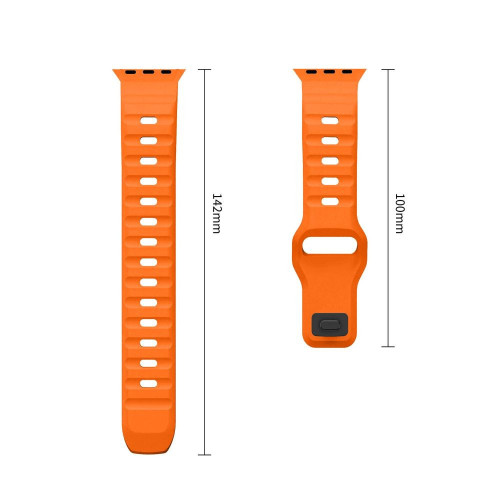 Tech-protect Silicone Line Apple Watch 8 / 9 / 10 / 11 / 12 / Se / Ultra (44 / 45 / 46 / 49 Mm) Orange, Ansicht 3