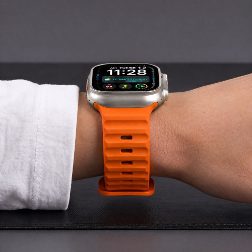 Tech-protect Silicone Line Apple Watch 8 / 9 / 10 / 11 / 12 / Se / Ultra (44 / 45 / 46 / 49 Mm) Orange, Ansicht 6