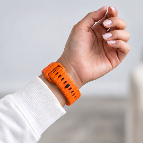 Tech-protect Silicone Line Apple Watch 8 / 9 / 10 / 11 / 12 / Se / Ultra (44 / 45 / 46 / 49 Mm) Orange, Ansicht 7