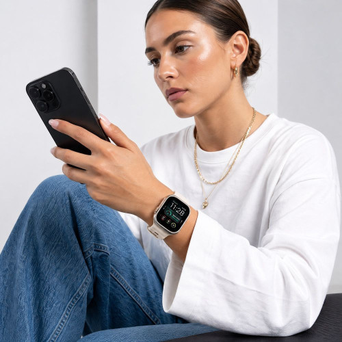 Tech-protect Silicone Line Apple Watch 8 / 9 / 10 / 11 / 12 / Se / Ultra (44 / 45 / 46 / 49 Mm) Stone, Ansicht 4