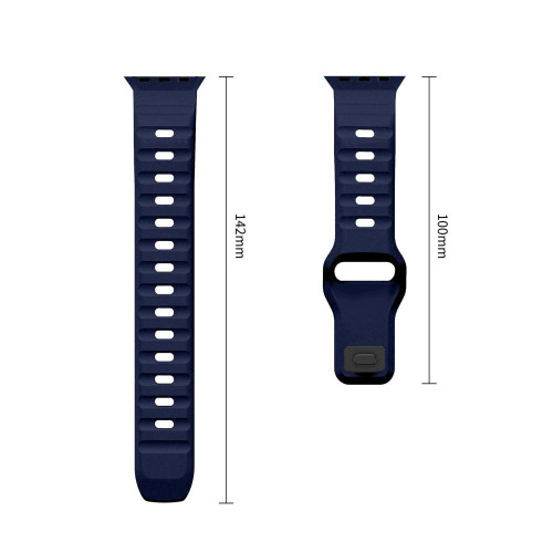 Tech-protect Silicone Line Apple Watch 8 / 9 / 10 / 11 / 12 / Se / Ultra (44 / 45 / 46 / 49 Mm) Atlantic Blue, Ansicht 3