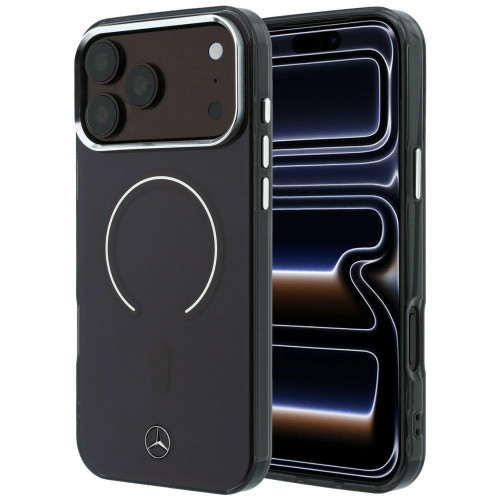 Etui Mercedes Double Layer Iconic Logo MagSafe do iPhone 18 Pro Max / 17 Pro Max burgundowy