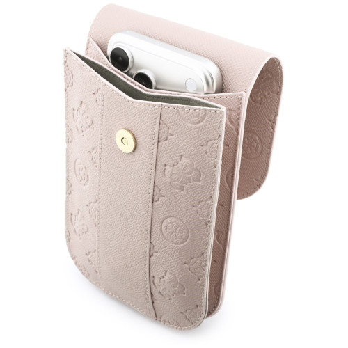 Torebka na telefon Guess Peony 4G & Classic Logos Stripe with Strap różowy, widok 3