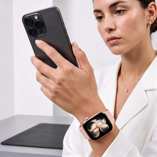 Tech-protect Silicone Apple Watch 8 / 9 / 10 / 11 / 12 / Se / Ultra (44 / 45 / 46 / 49 Mm) Dusty Rose, widok 7