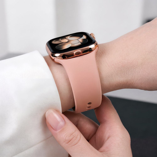 Tech-protect Silicone Apple Watch 8 / 9 / 10 / 11 / 12 / Se / Ultra (44 / 45 / 46 / 49 Mm) Dusty Rose, widok 8