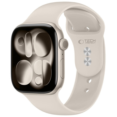 Tech-protect Silicone Apple Watch 8 / 9 / 10 / 11 / 12 / Se / Ultra (44 / 45 / 46 / 49 Mm) Starlight