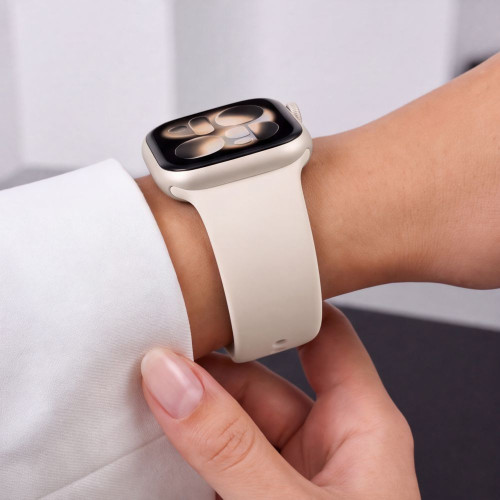 Tech-protect Silicone Apple Watch 8 / 9 / 10 / 11 / 12 / Se / Ultra (44 / 45 / 46 / 49 Mm) Starlight, widok 7