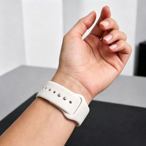 Tech-protect Silicone Apple Watch 8 / 9 / 10 / 11 / 12 / Se / Ultra (44 / 45 / 46 / 49 Mm) Starlight, widok 8