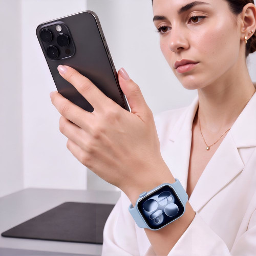 Tech-protect Silicone Apple Watch 8 / 9 / 10 / 11 / 12 / Se / Ultra (44 / 45 / 46 / 49 Mm) Blue Jeans, widok 7