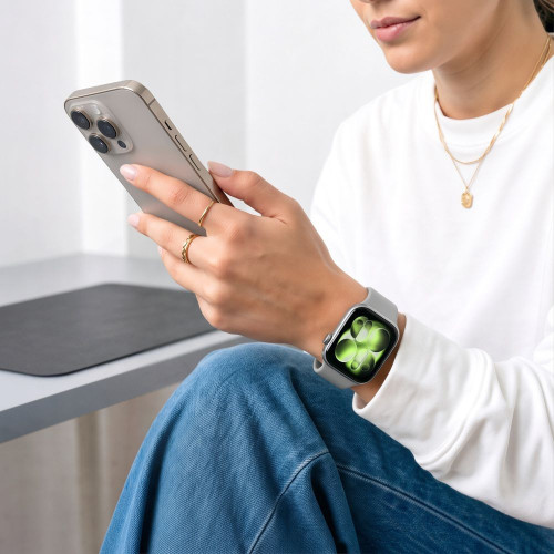 Tech-protect Silicone Apple Watch 8 / 9 / 10 / 11 / 12 / Se / Ultra (44 / 45 / 46 / 49 Mm) Lunar Grey, widok 4