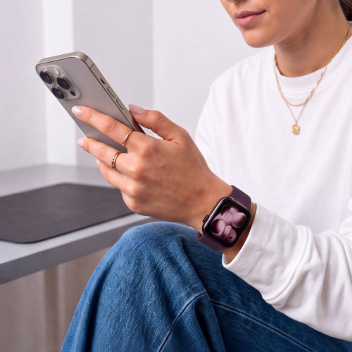 Tech-protect Silicone Apple Watch 8 / 9 / 10 / 11 / 12 / Se / Ultra (44 / 45 / 46 / 49 Mm) Deep Burgundy, widok 4