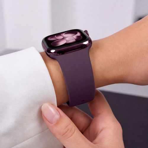 Tech-protect Silicone Apple Watch 8 / 9 / 10 / 11 / 12 / Se / Ultra (44 / 45 / 46 / 49 Mm) Deep Burgundy, widok 8