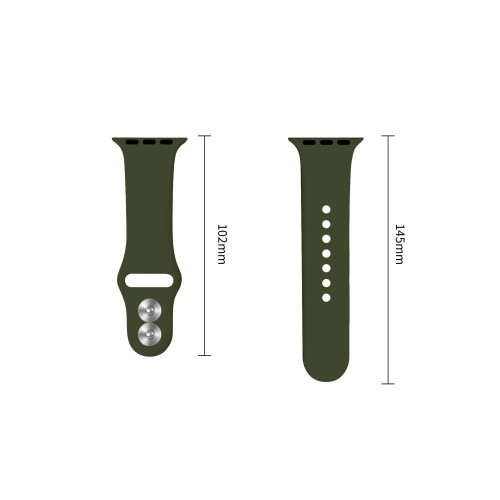 Tech-protect Silicone Apple Watch 8 / 9 / 10 / 11 / 12 / Se / Ultra (44 / 45 / 46 / 49 Mm) Olive Green, widok 3