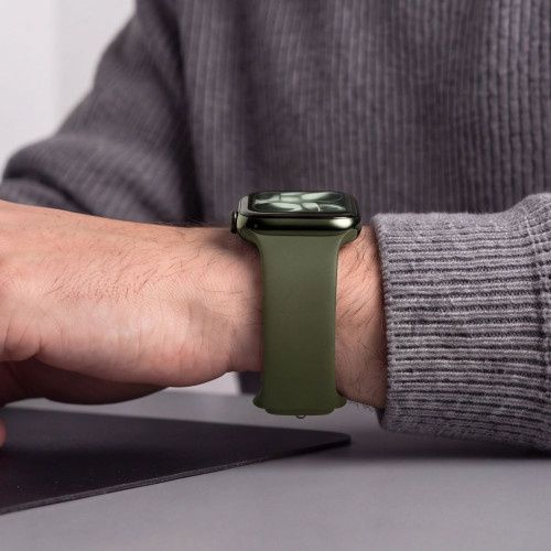 Tech-protect Silicone Apple Watch 8 / 9 / 10 / 11 / 12 / Se / Ultra (44 / 45 / 46 / 49 Mm) Olive Green, widok 6