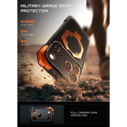 Supcase Ub Grip Mag Magsafe Iphone 17 Pro Max / 18 Pro Max Aramid Black/orange, widok 4
