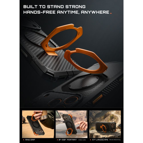 Supcase Ub Grip Mag Magsafe Iphone 17 Pro Max / 18 Pro Max Aramid Black/orange, widok 5