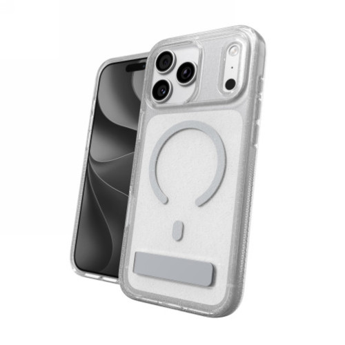 ZAGG Milan Snap KS - etui do iPhone 18 Pro Max / 17 Pro Max kompatybilne z MagSafe (glitter silver), pohled 2