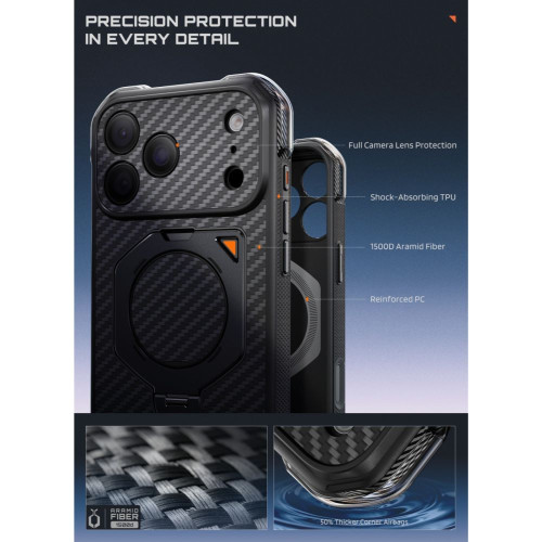 Supcase Aero Mag Magsafe Iphone 17 Pro Max / 18 Pro Max Aramid Black, Ansicht 8