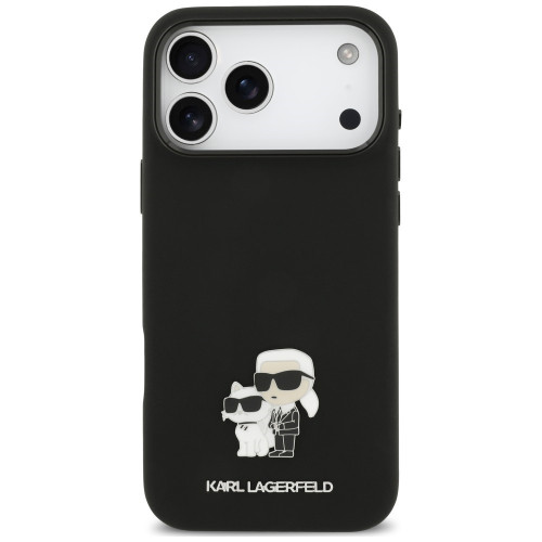 Etui Karl Lagerfeld Silicone Karl&Choupette Metal Pin iPhone 18 Pro Max / 17 Pro Max czarny, pohled 3