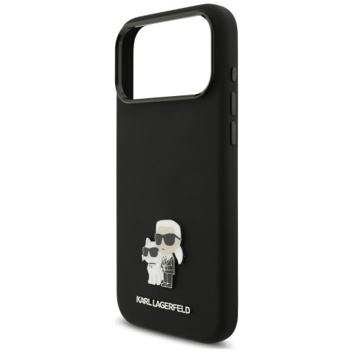 Etui Karl Lagerfeld Silicone Karl&Choupette Metal Pin iPhone 18 Pro Max / 17 Pro Max czarny, pohled 6