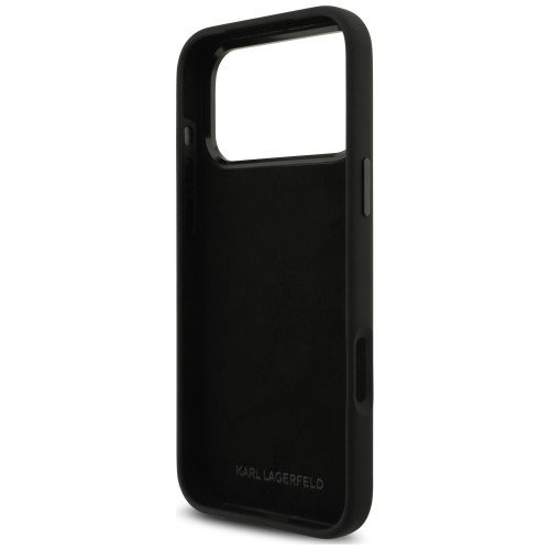 Etui Karl Lagerfeld Silicone Karl&Choupette Metal Pin iPhone 18 Pro Max / 17 Pro Max czarny, pohled 7