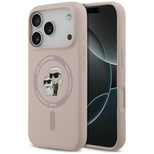 Etui Karl Lagerfeld Silicone Karl&Choupette Ring MagSafe do iPhone 18 Pro / iPhone 17 Pro czarny