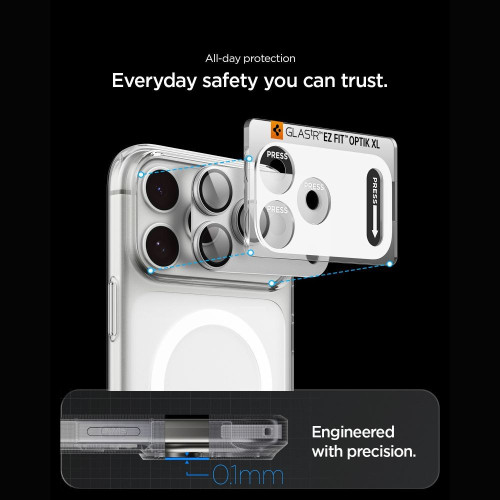 OsŁona Aparatu Spigen Optik Pro Xl Glas.tr Ez Fit Camera Protector Iphone 18 Pro Silver, view 6
