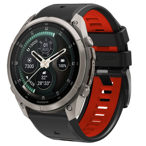 Tech-protect Iconband Pro Garmin Fenix 5x / 5x Plus / 6x / 6x Pro / 7x / 8 / 8 Pro / 9 / 9 Pro (51 Mm) Black/red