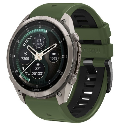 Tech-protect Iconband Pro Garmin Fenix 5x / 5x Plus / 6x / 6x Pro / 7x / 8 / 8 Pro / 9 / 9 Pro (51 Mm) Green/black