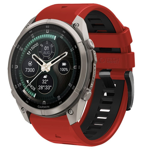Tech-protect Iconband Pro Garmin Fenix 5x / 5x Plus / 6x / 6x Pro / 7x / 8 / 8 Pro / 9 / 9 Pro (51 Mm) Red/black