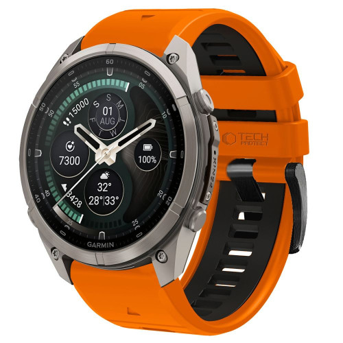 Tech-protect Iconband Pro Garmin Fenix 5x / 5x Plus / 6x / 6x Pro / 7x / 8 / 8 Pro / 9 / 9 Pro (51 Mm) Orange/black