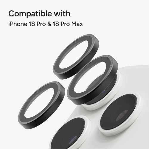 ZAGG Invisibleshield Camera Rings - szkła ochronne na obiektyw do iPhone 18 Pro / 18 Pro Max (3 sztuki) (black)