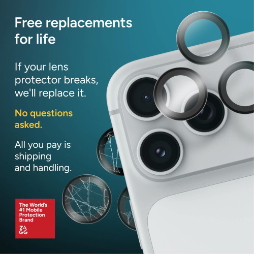 ZAGG Invisibleshield Camera Rings - szkła ochronne na obiektyw do iPhone 18 Pro / 18 Pro Max (3 sztuki) (silver), nézet 4