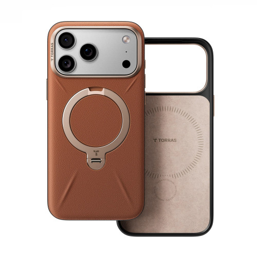 TORRAS Ostand Q3 VegSkin - etui do iPhone 18 Pro / 17 Pro kompatybilne z MagSafe (brown), view 3